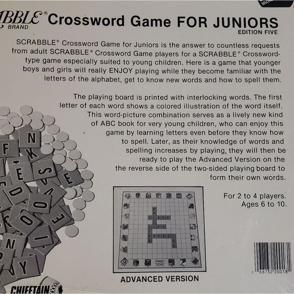 Sealed Vintage 1982 Scrabble for Juniors Board Game - NOS factory sealed. - Picture 3 of 4